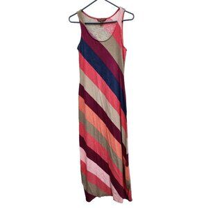 Tommy Bahama Womens Pearl Stripe Maxi Dress Small Multicolor Sleeveless Casual